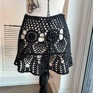 Black Crochet Skirt